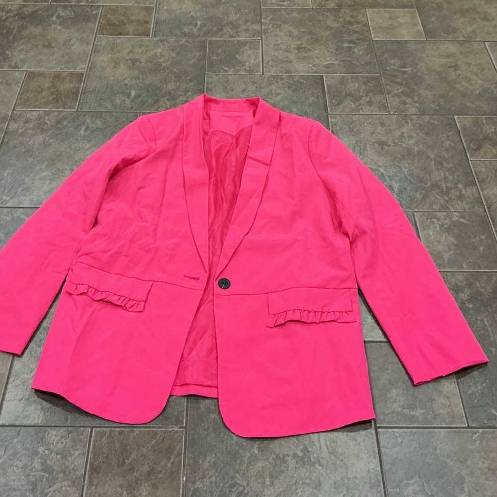 🥵 Women's Pink Blazer pockets stylish elegant